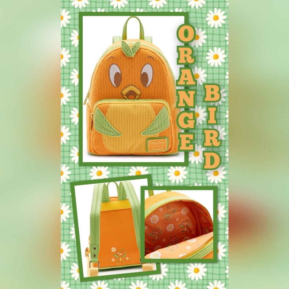 *ADORABLE* Disney Parks Orange Bird Corduroy Loungefly Backpack!! New with Tags!